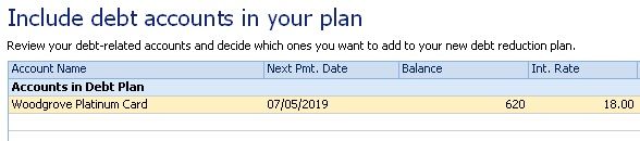 Money Debt Reduction Planner
